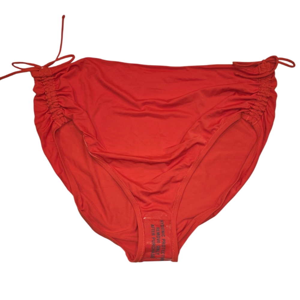 CALIA Adjustable Rise Ruched Vermillion Bikini Bottom - Picture 3 of 12